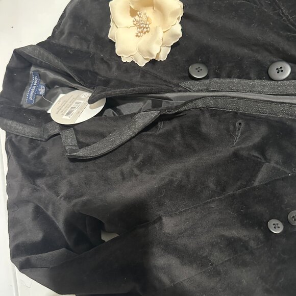 Pumpkin Patch Black Velvet Jacket with Cream Flower NWT - Picture 3 of 11